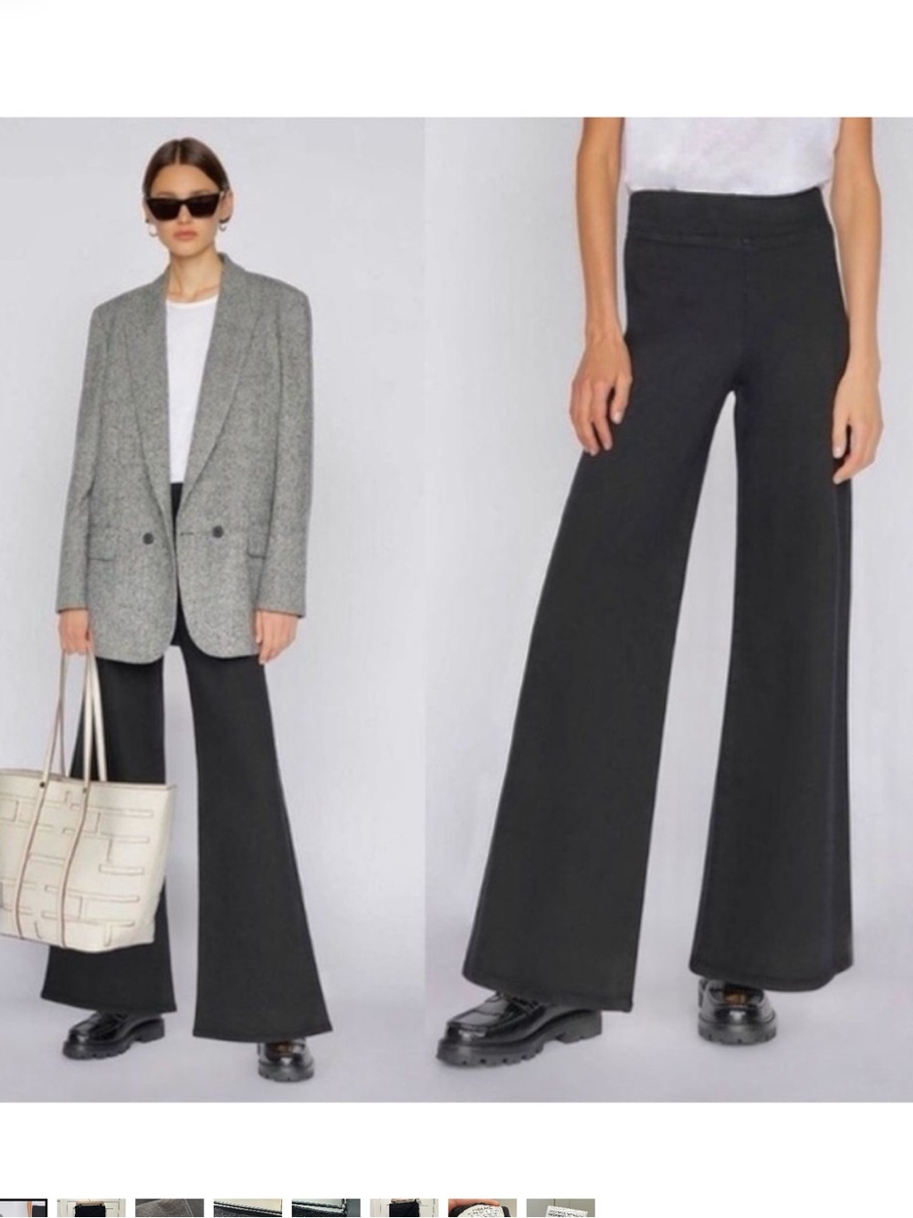 Frame Denim Black jet set High-Rise Wide Leg Pants